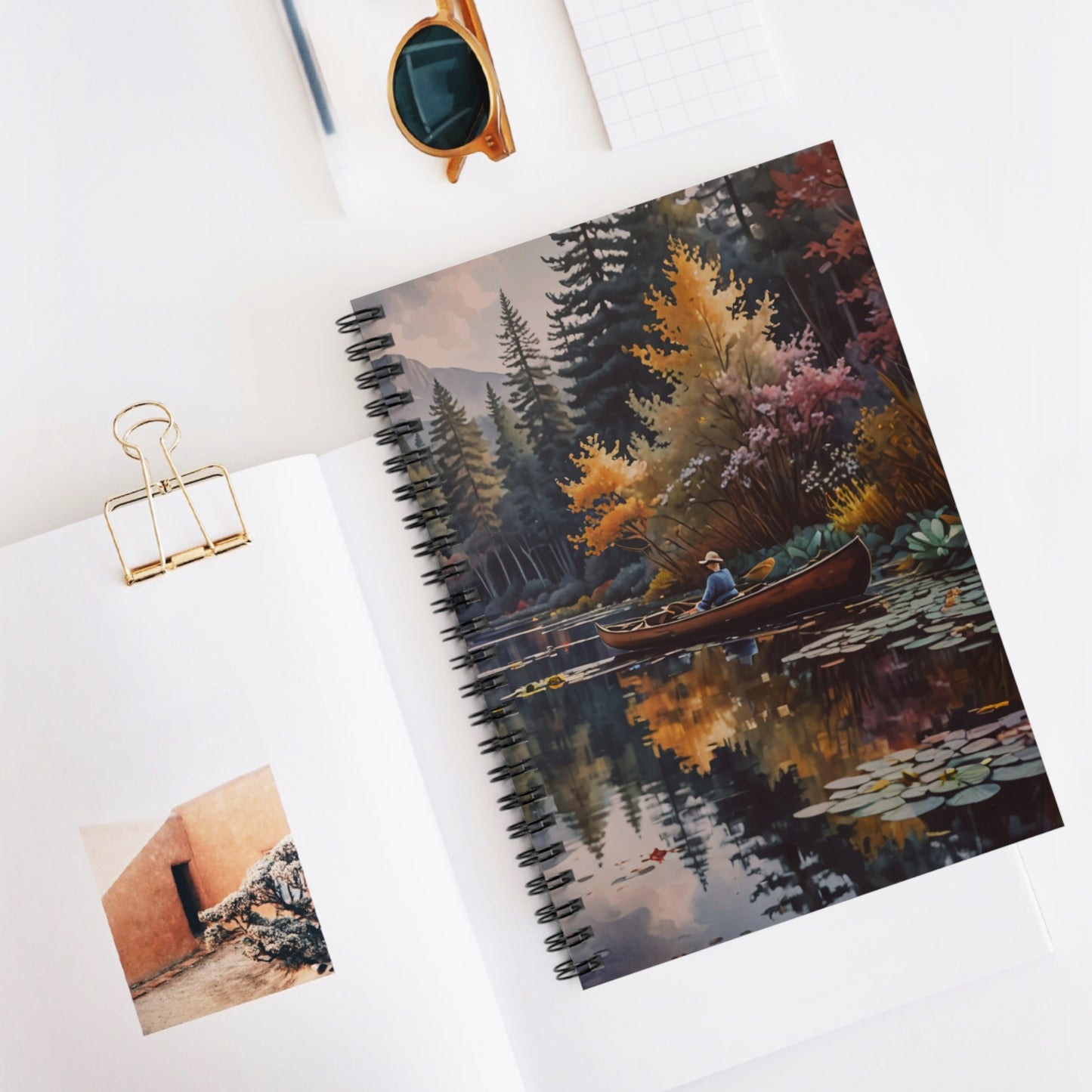 Autumn Canoe Scenic Spiral Notebook