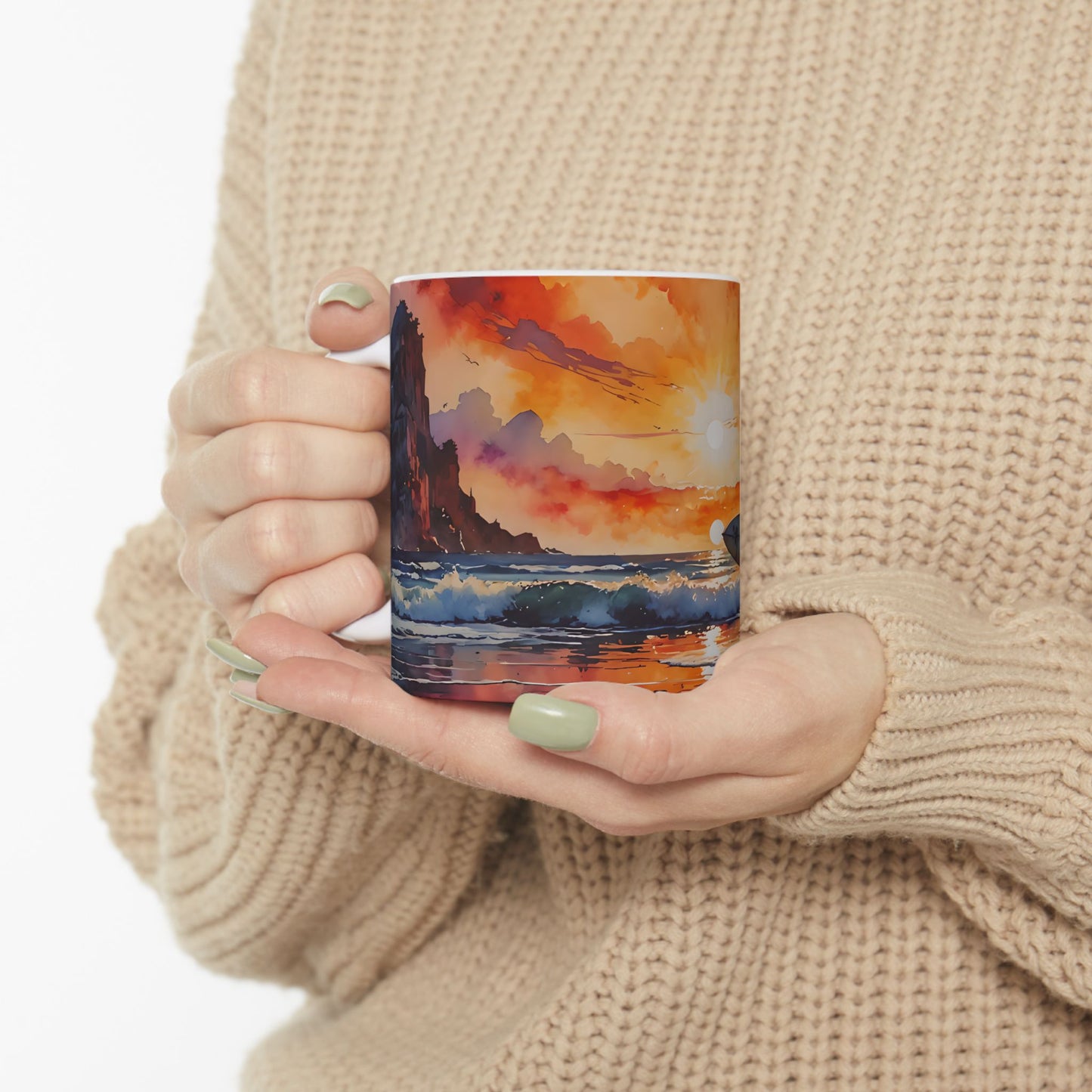 Sunset Surf Ceramic Mug