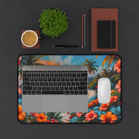 Tropical Floral Sunset Beach Desk Mat