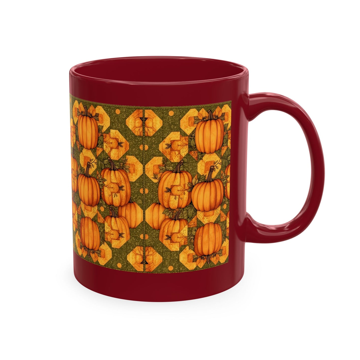 Pumpkin Quilt Patch Ceramic Mug