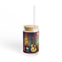 Day of the Dead Acoustic Guitar Skull  Sipper Glass