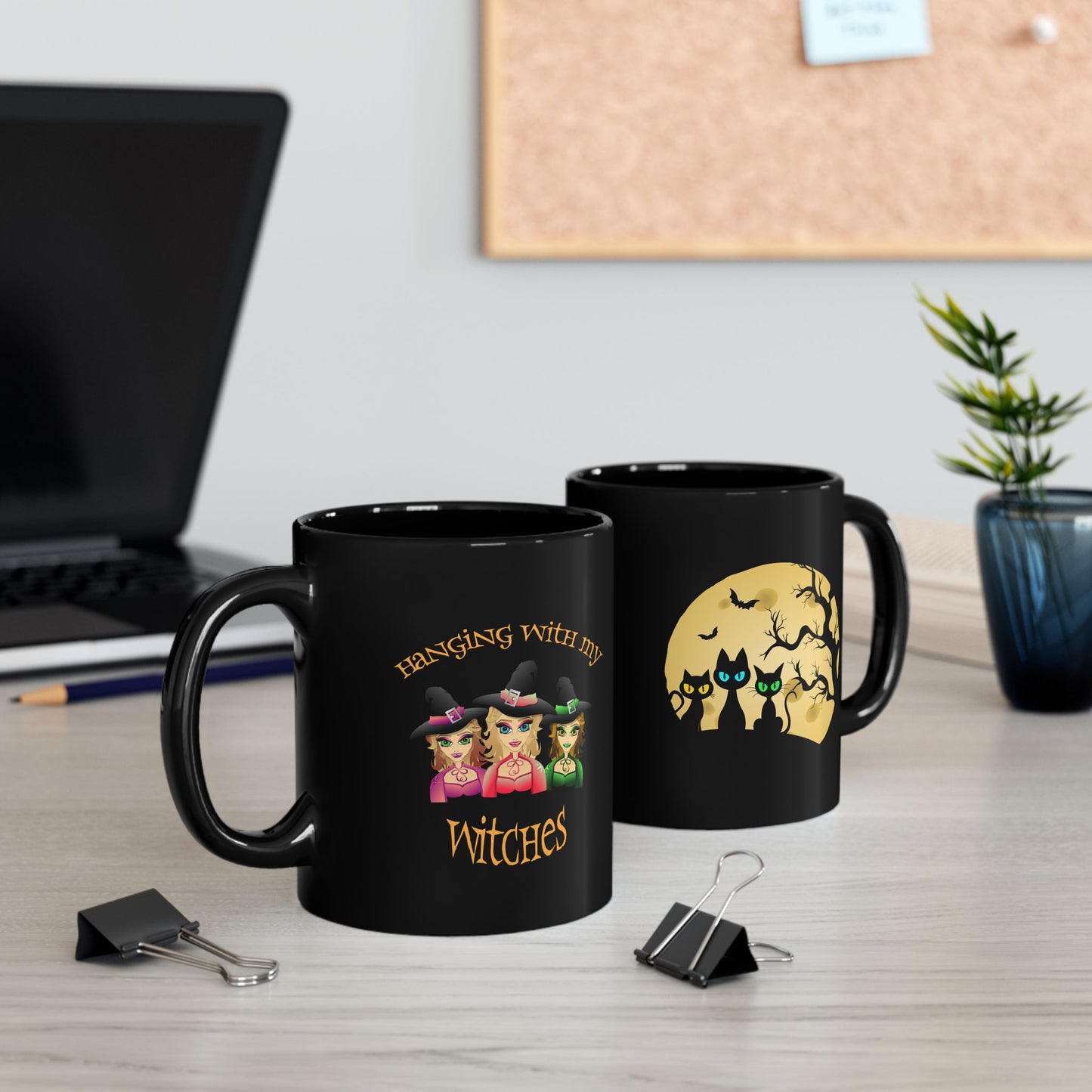 Halloween Black Cat Moon Mug