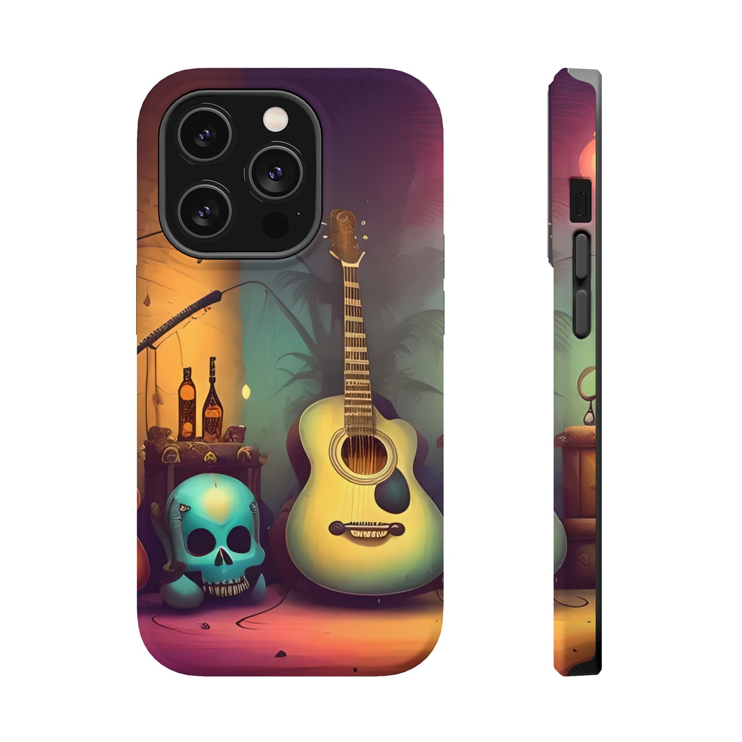 Acoustic Guitar & Skull Magnetic Phone Case