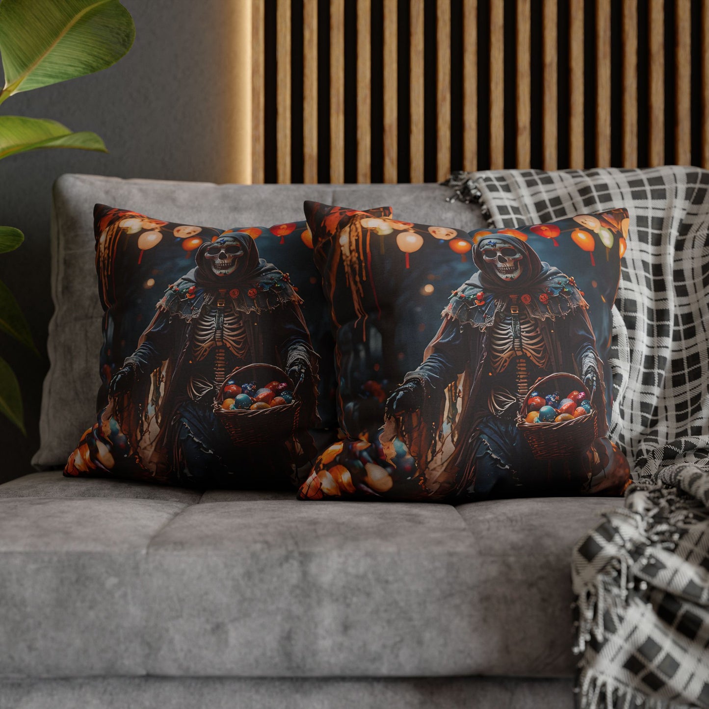 Spooky Grim Reaper Decorative Pillow Cover
