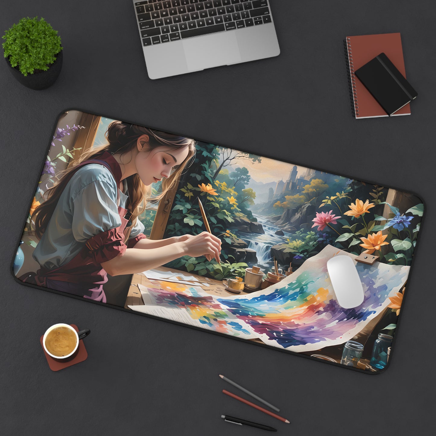 Artist Painting Desk Mat