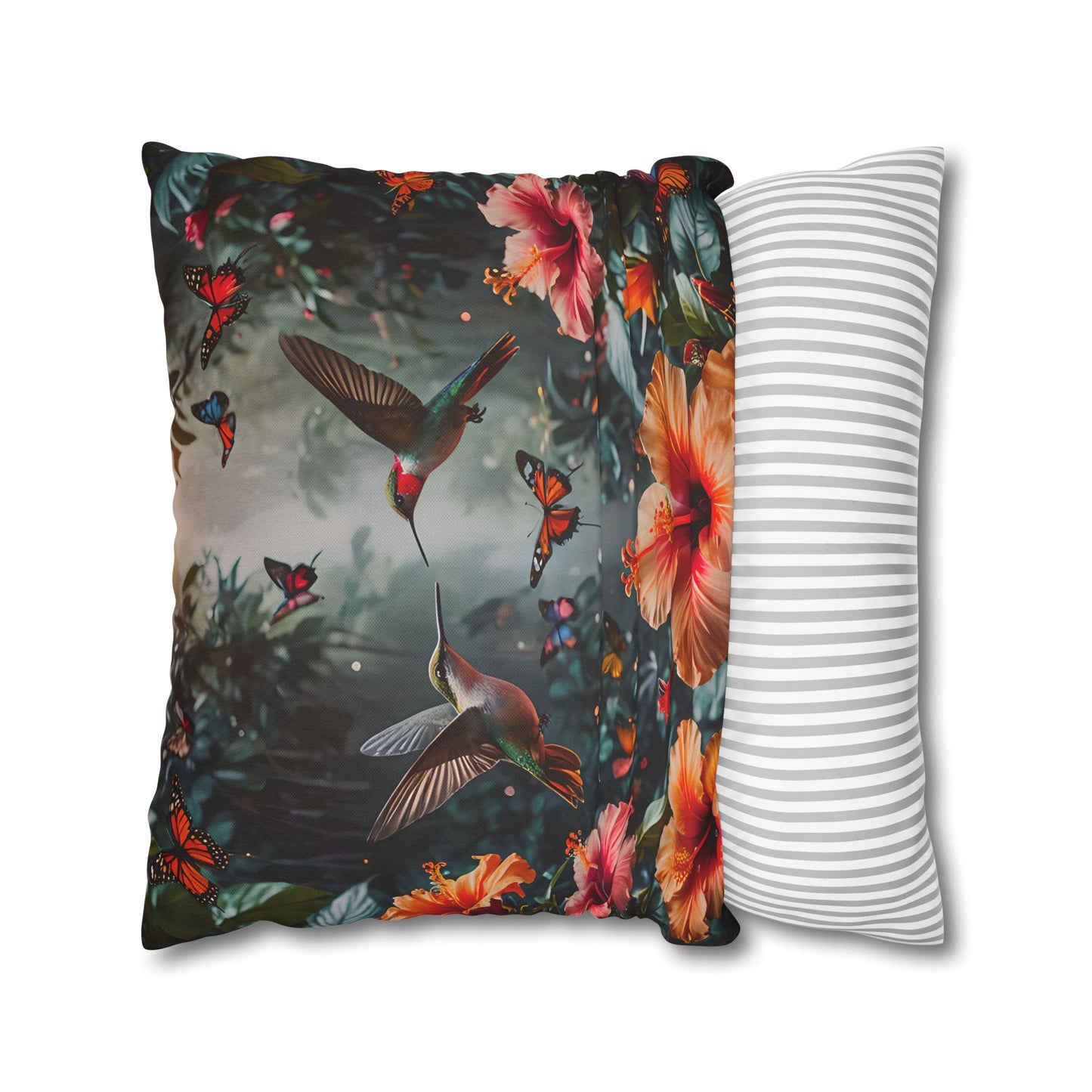 Hummingbird & Hibiscus Decorative Pillowcase