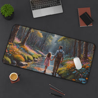 Father and Daughter Forest Walk Desk Mat