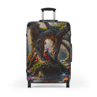 Tropical Parrot in Forest Cabin Suitcase