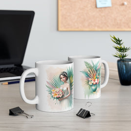 Tropical Bride Floral Ceramic Mug