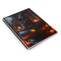 Black Cat in Cauldron Ruled Journal Notebook