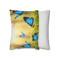 Blue Butterfly Decorative Pillowcase