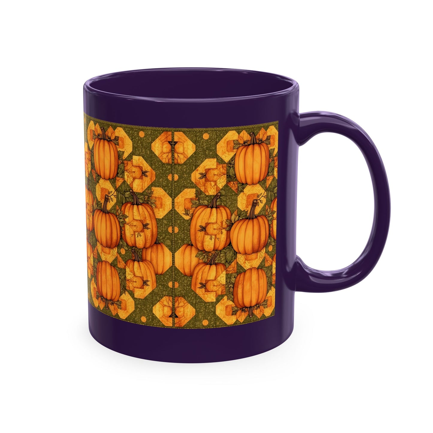 Pumpkin Quilt Patch Ceramic Mug