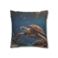 Sea Turtle in the Deep Blue Pillowcase