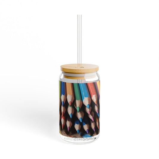 Artist Colored Pencils Sipper Glass