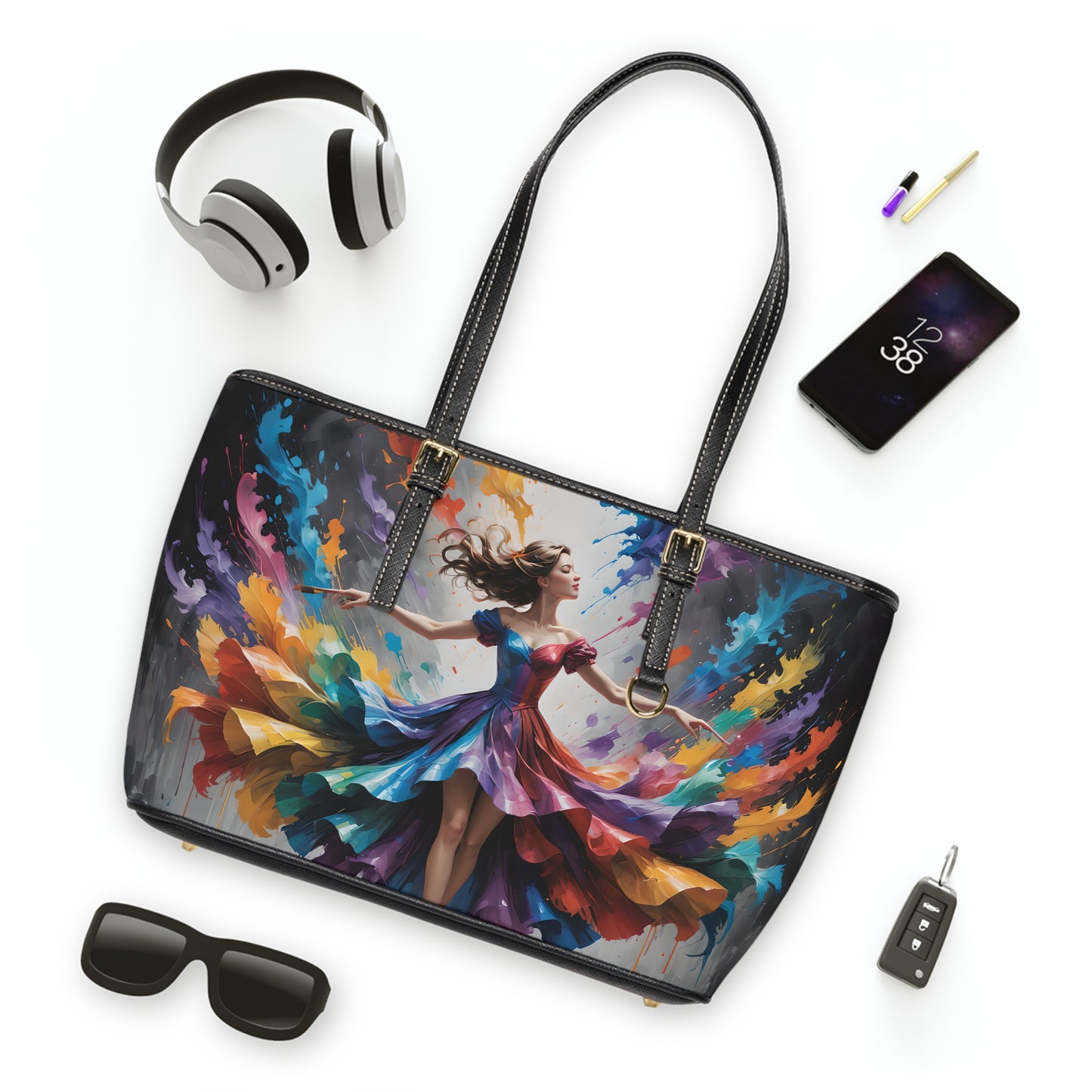 Colorburst Dancer PU Leather Shoulder Bag
