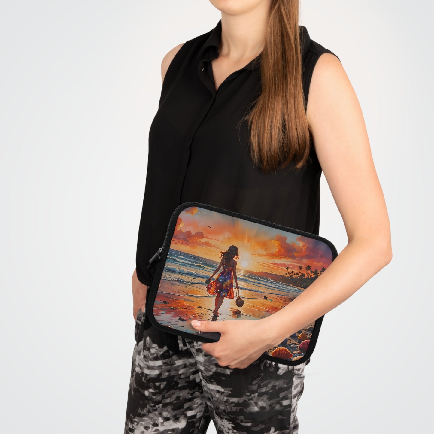 Sunset Beach Walk Laptop Sleeve