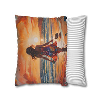 Sunset Beach Walk Pillowcase