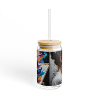 Artist Painting Portrait Sipper Glass