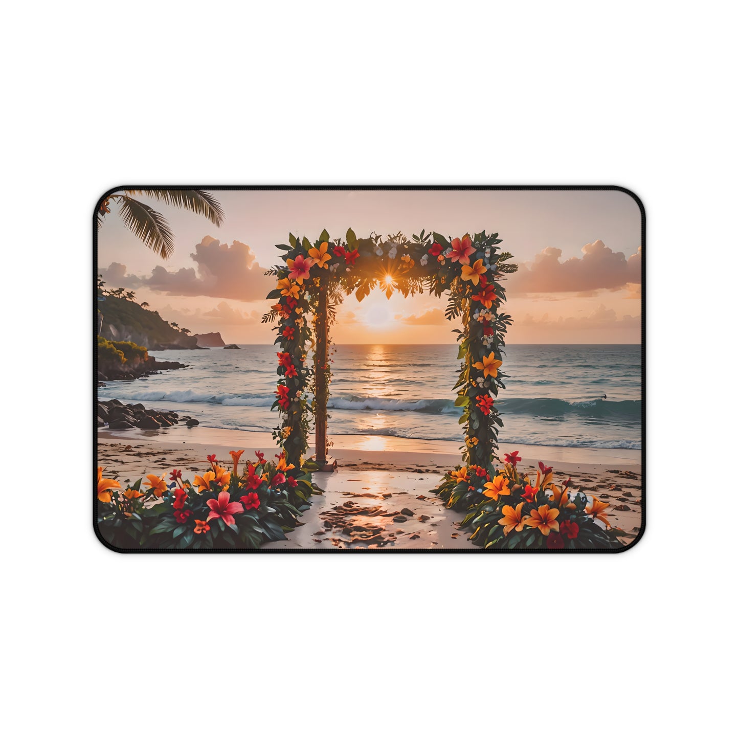 Tropical Sunset Floral Arch Desk Mat