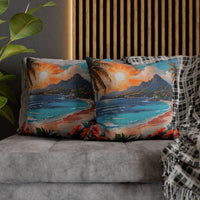 Tropical Sunset Beach Pillow Cover