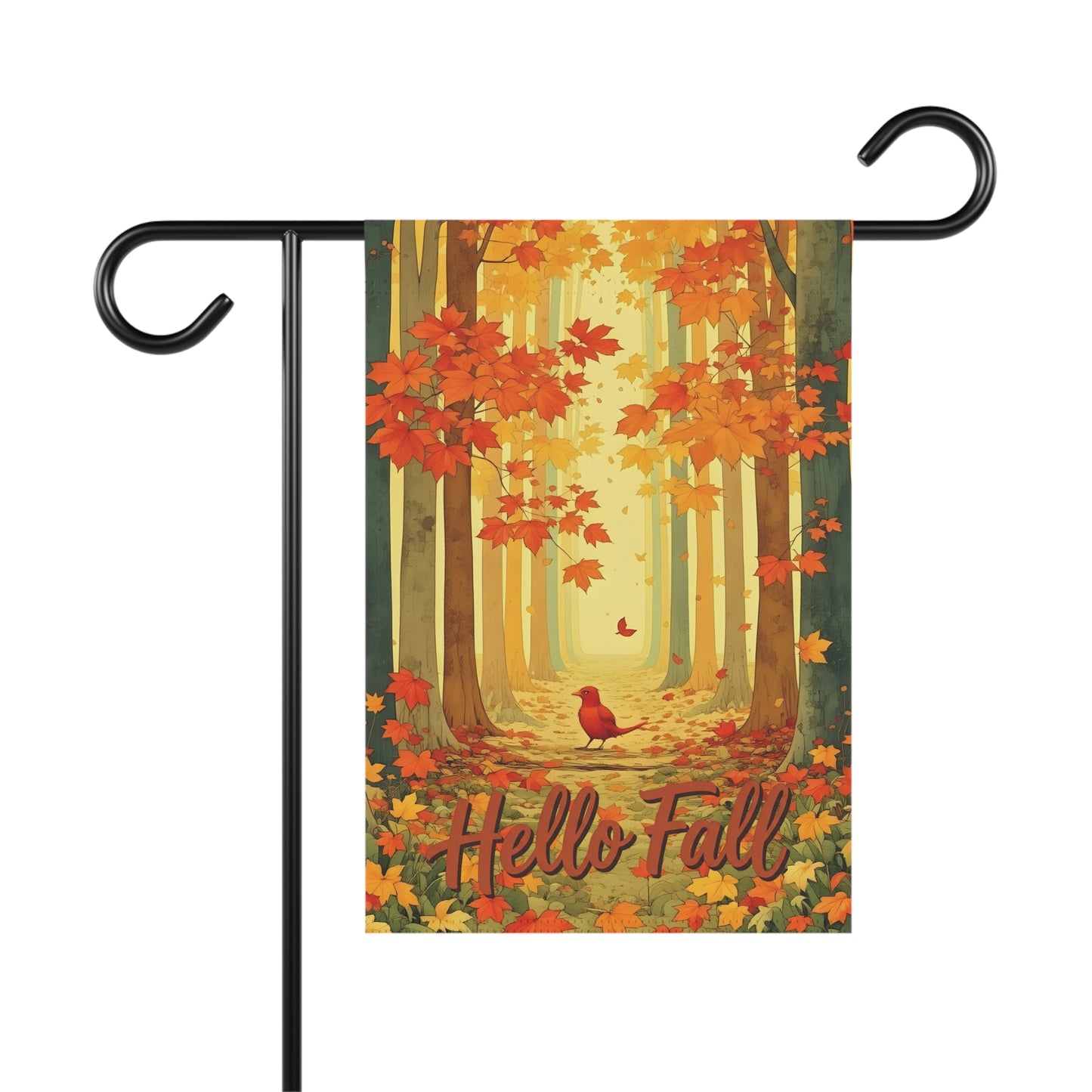 Autumn Cardinal Forest Garden Flag