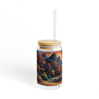 Autumn Mountain Sunset Art Sipper Glass