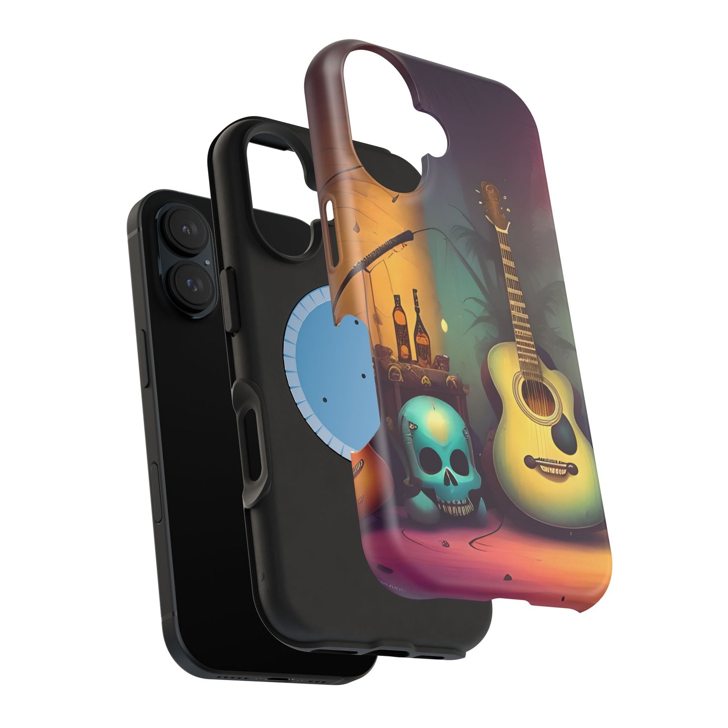 Acoustic Guitar & Skull Magnetic Phone Case