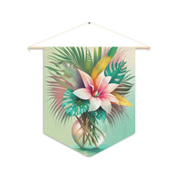 Pastel Lily & Palm Leaves Wall Decor