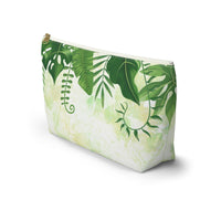 Green Botanical Accessory Pouch