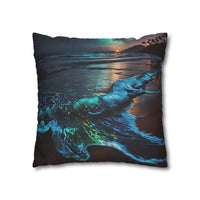 Bioluminescent Waves Decorative Pillowcase