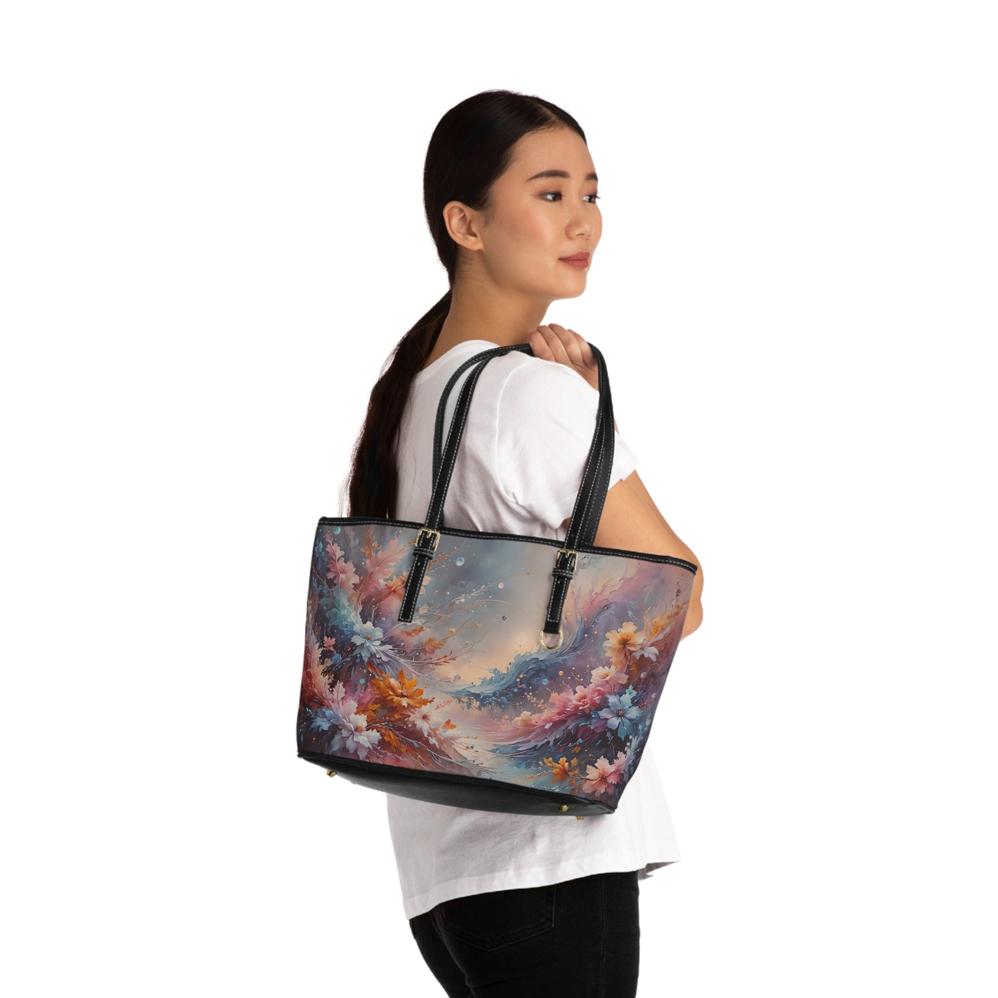 Floral Dreamscape PU Shoulder Bag