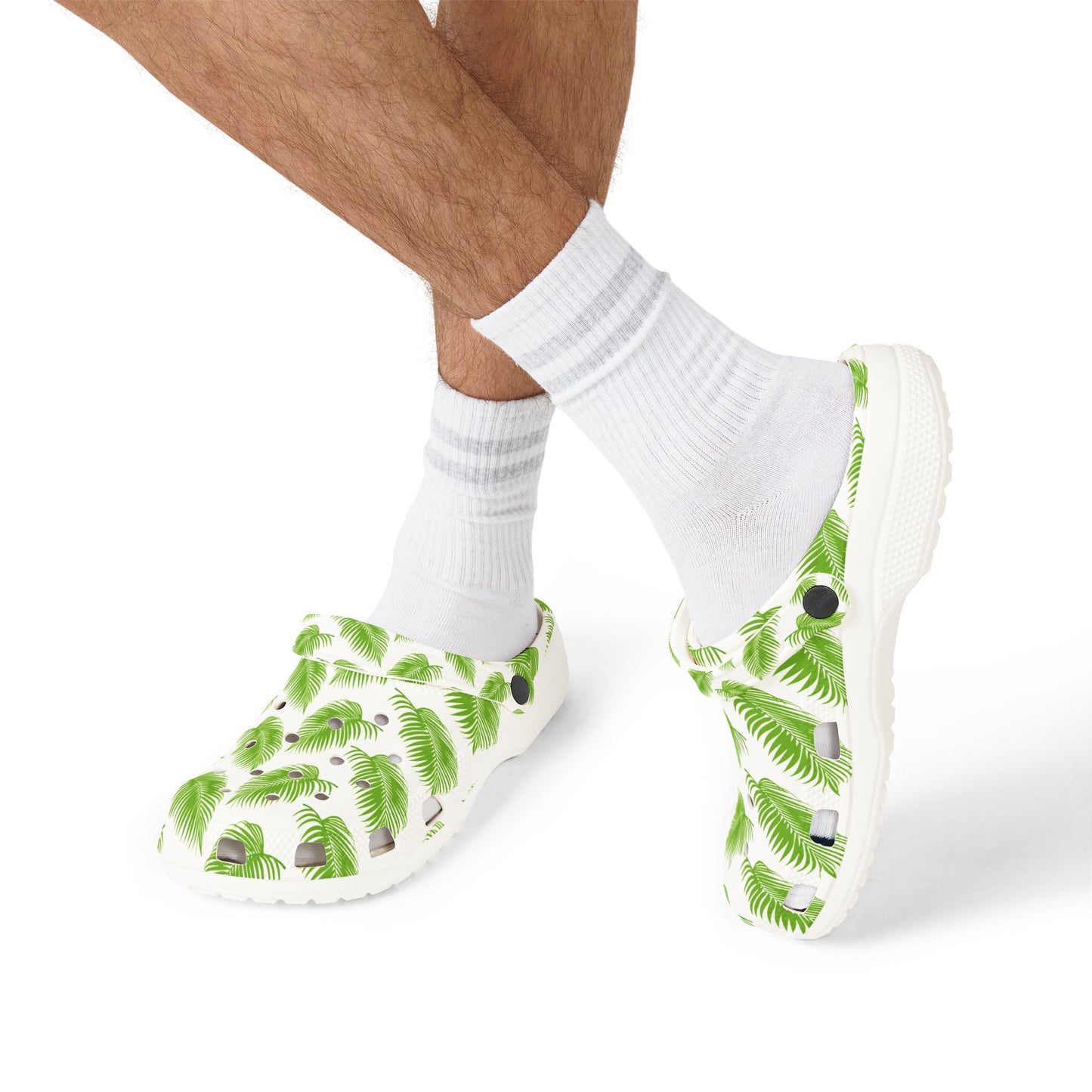Tropical Palm Leaf Clogs