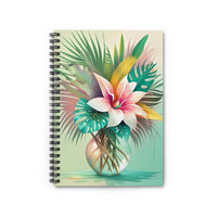 Vibrant Lily & Palm Leaves Floral Spiral Notebook