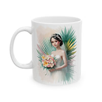 Tropical Bride Floral Ceramic Mug
