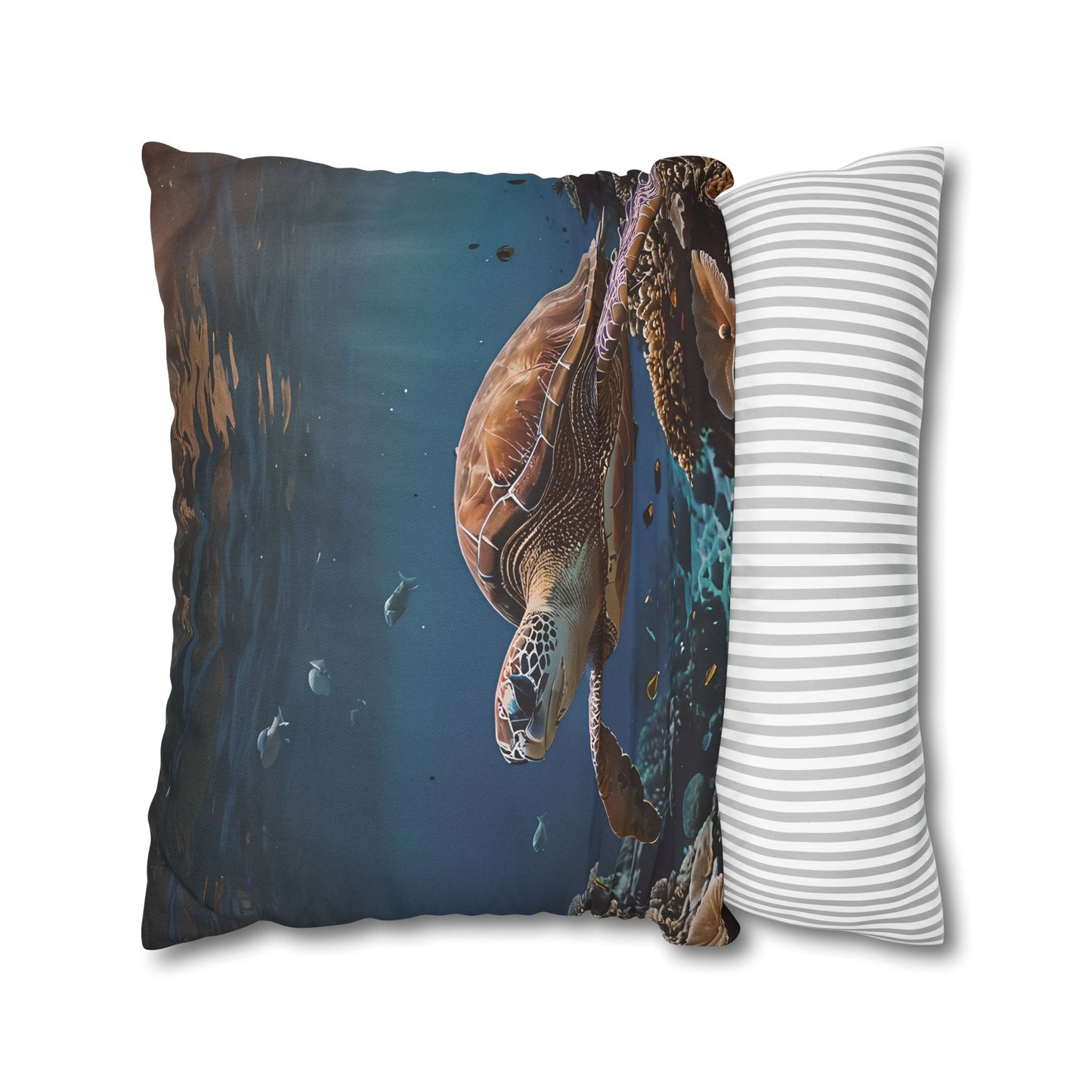 Sea Turtle in the Deep Blue Pillowcase