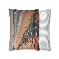 Colorful Sea Glass on Beach Pillowcase