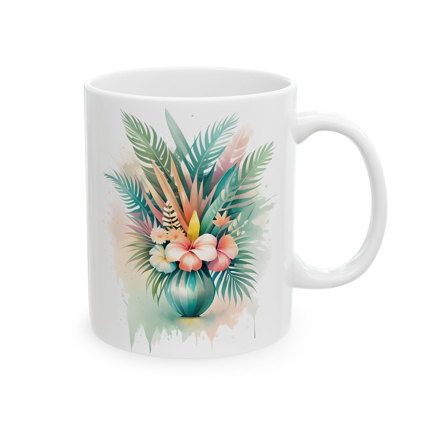 Tropical Bride Floral Ceramic Mug