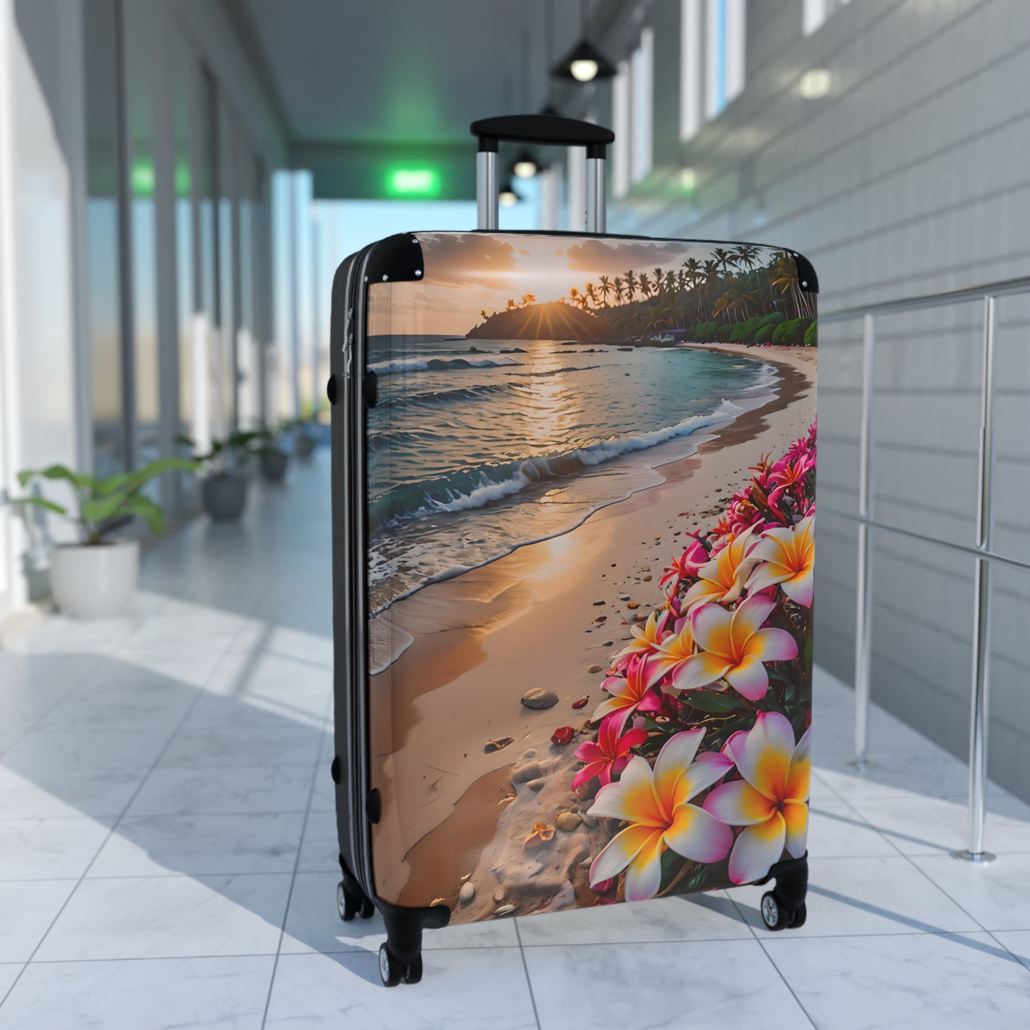 Sunset Plumeria Cabin Suitcase