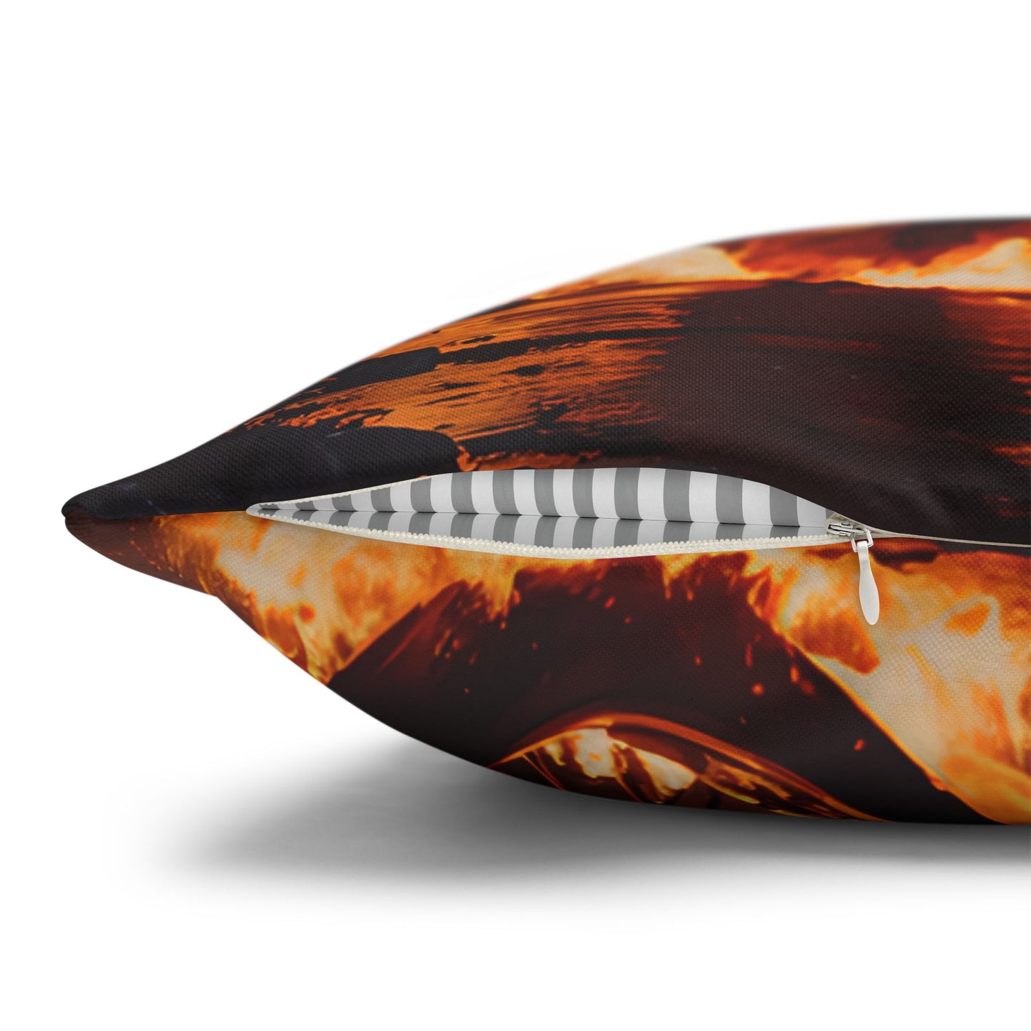 Flaming Skeleton Biker Pillow Cover