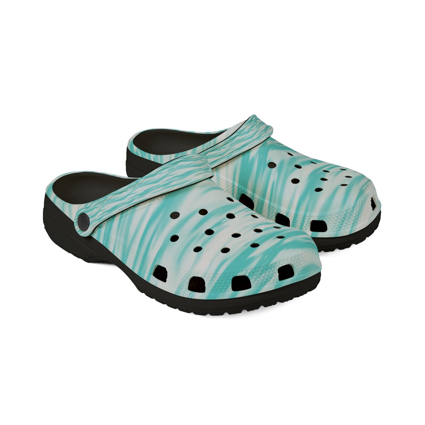 Turquoise Wave Foam Clogs