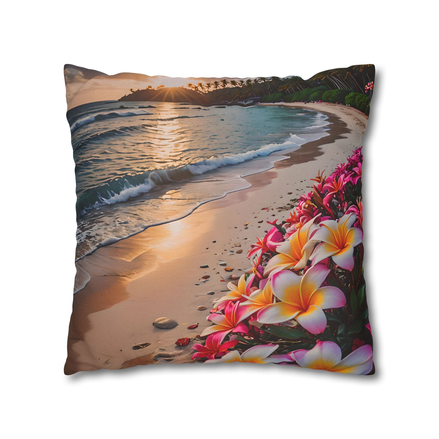 Plumeria Beach Sunset Pillowcase