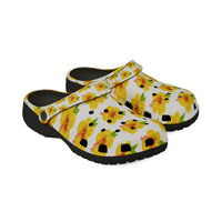 Yellow Hibiscus Clog Shoes
