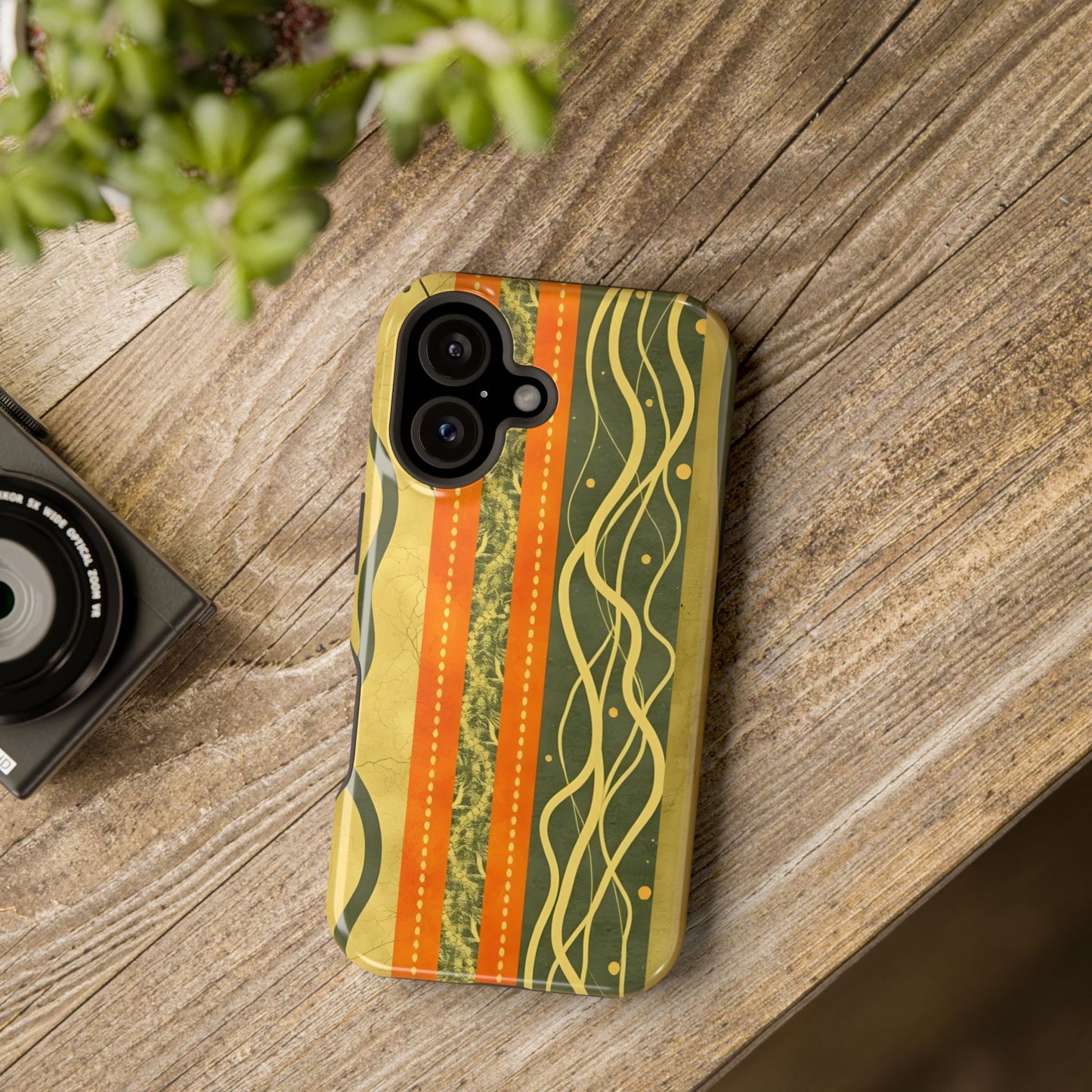 Autumn Colors Stripes Magnetic Phone Case