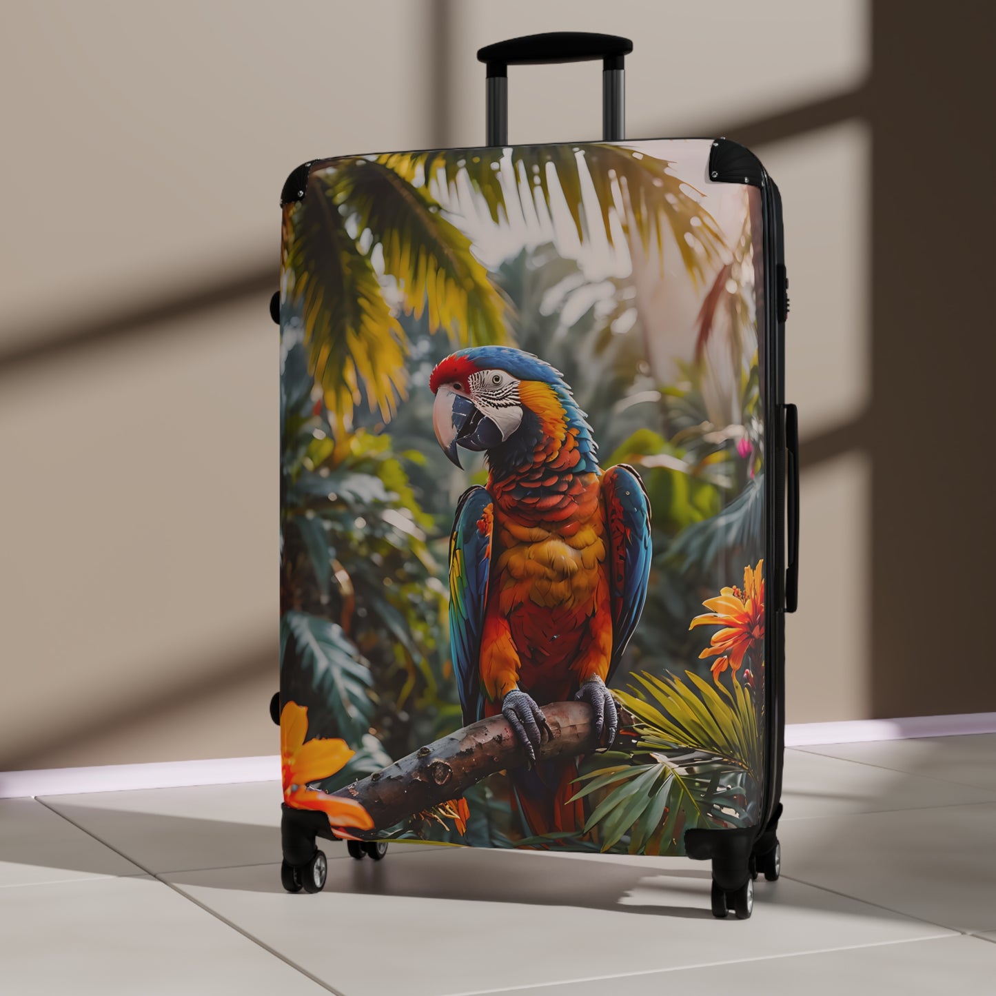Macaw in Jungle Cabin Suitcase