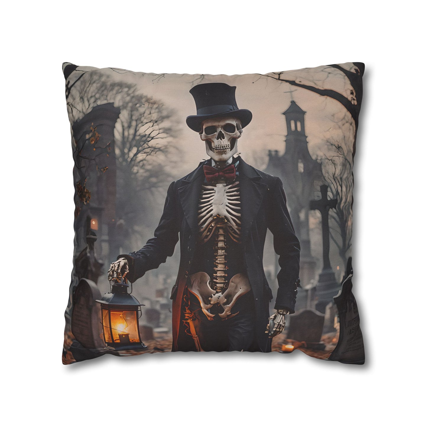 Gothic Skeleton Gentleman Pillow Cover