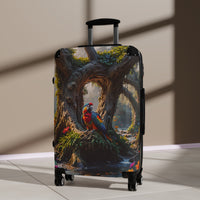 Tropical Parrot in Forest Cabin Suitcase