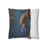 Sea Turtle in the Deep Blue Pillowcase