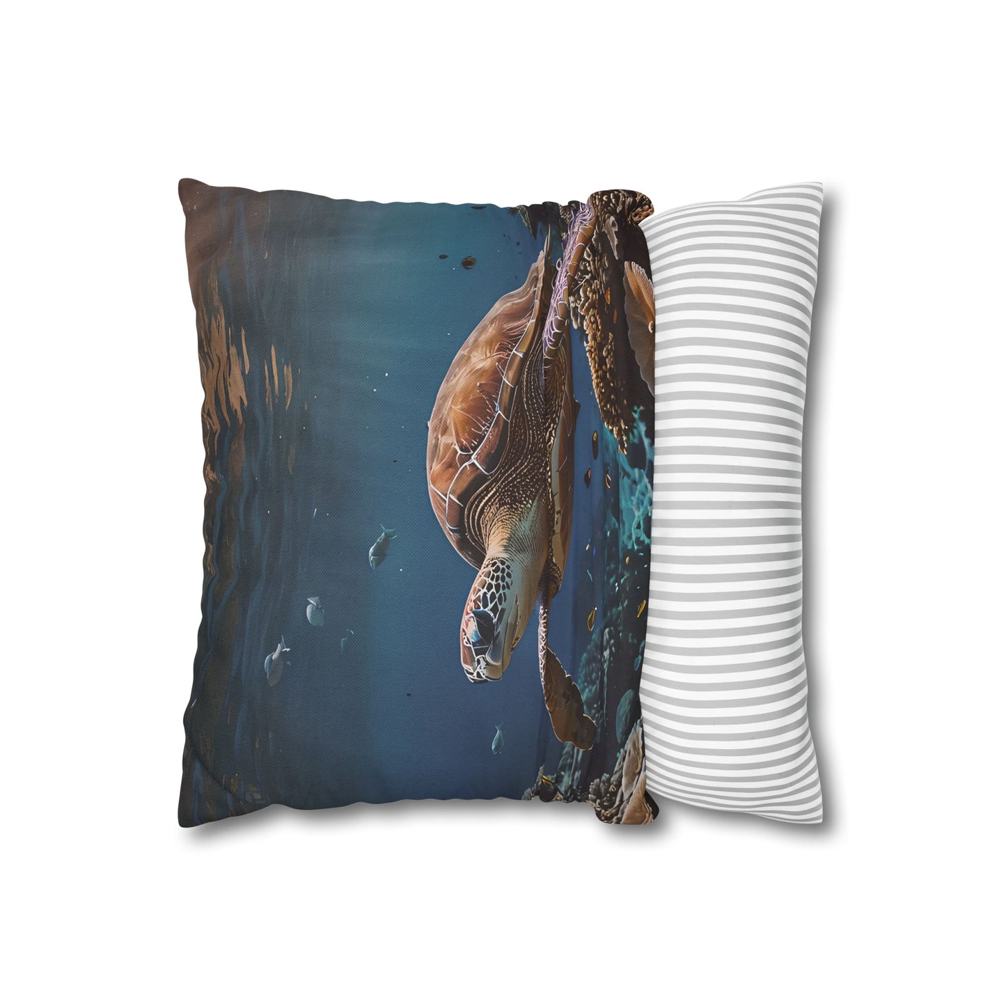 Sea Turtle in the Deep Blue Pillowcase