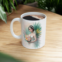Tropical Bride Floral Ceramic Mug