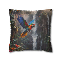 Waterfall Jungle Macaw Pillowcase